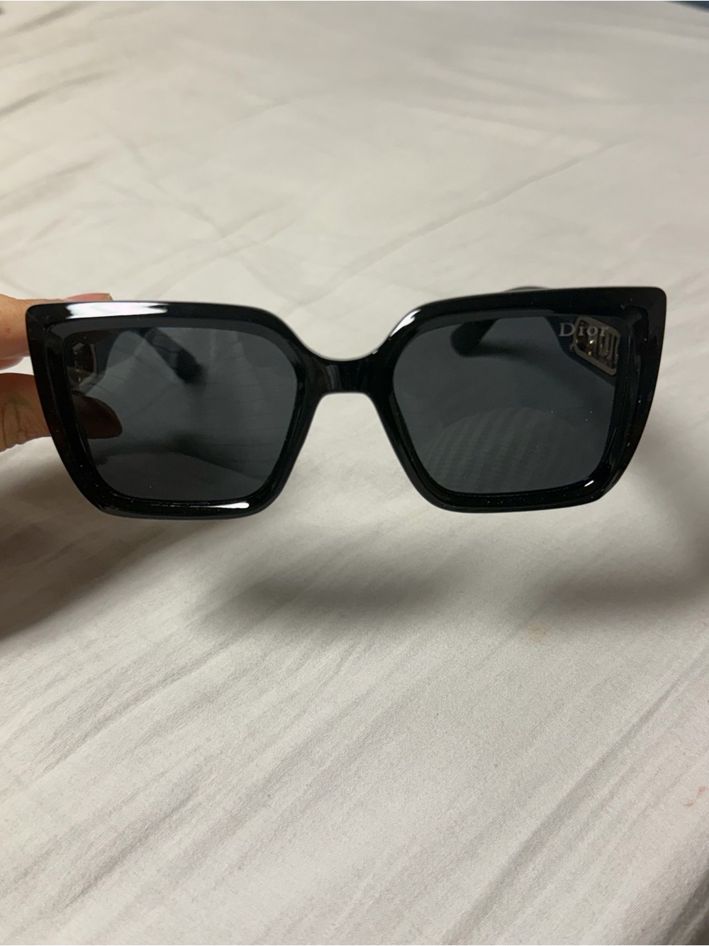D-Black Square Oversized Sunglasses